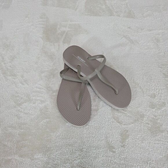 Old Navy T Strap Taupe Sandal Size 6 Partially Plant Based Eva Foot Bed #460216 - Picture 1 of 6